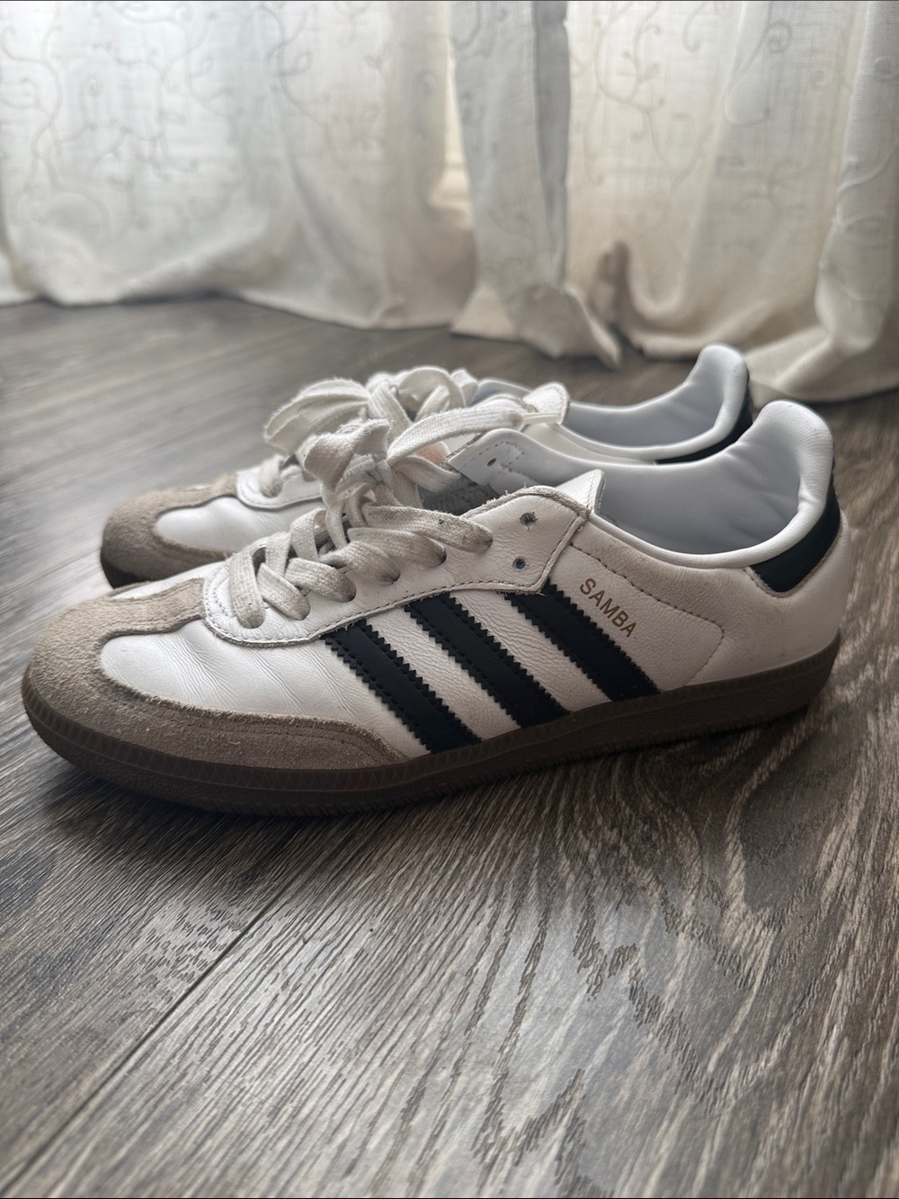adidas Samba Men's White Sneakers with Black Stripes